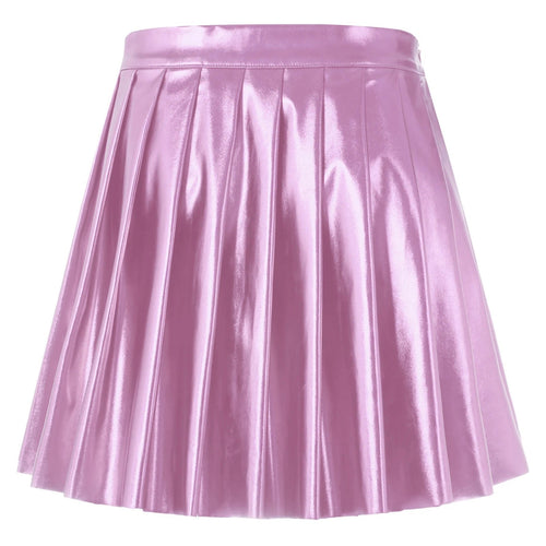 Invite Only Faux Leather Pleated Mini Skirt