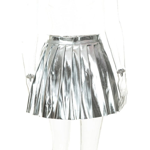 Invite Only Faux Leather Pleated Mini Skirt