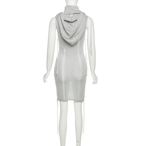 Janelle Hooded Knit Bodycon Mini Dress