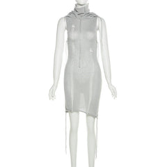 Janelle Hooded Knit Bodycon Mini Dress