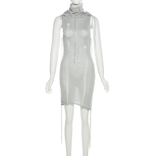 Janelle Hooded Knit Bodycon Mini Dress
