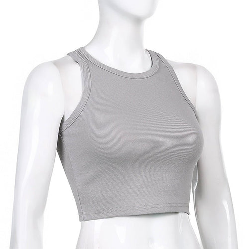 Jenna Ribbed Cotton Cropped Tank