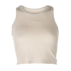 Jenna Ribbed Cotton Cropped Tank