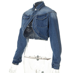 Kiana Cropped Denim Jacket - CloudNine Fash Boutique