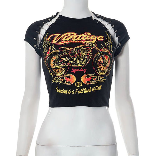 Legendary Rider Vintage Graphic Cropped Tee - CloudNine Fash Boutique