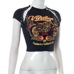Legendary Rider Vintage Graphic Cropped Tee - CloudNine Fash Boutique