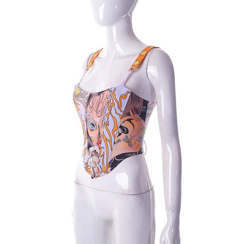 Like A Tattoo Corset Crop Tank - CloudNine Fash Boutique