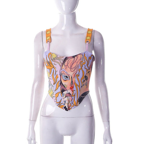 Like A Tattoo Corset Crop Tank - CloudNine Fash Boutique