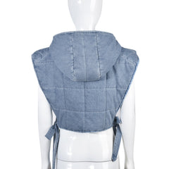 Like No Other Hooded Denim Vest Jacket - CloudNine Fash Boutique