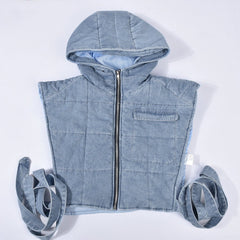 Like No Other Hooded Denim Vest Jacket - CloudNine Fash Boutique