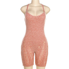 Loren Distressed Crochet Knit Romper - CloudNine Fash Boutique