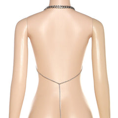 Lovin’ The Night Metal Chain Halter Backless Tank - CloudNine Fash Boutique