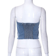 Make You Jealous Denim Tube Top - CloudNine Fash Boutique