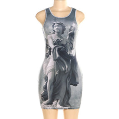 Masterpiece Sleeveless Printed Mini Dress - CloudNine Fash Boutique