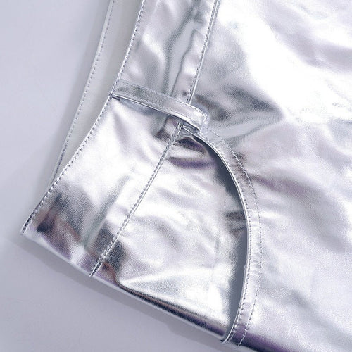 Melanie Faux Leather Metallic Mini Skirt - CloudNine Fash Boutique