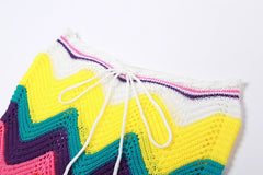 Melinda Crochet Knit Chevron Skirt Set - CloudNine Fash Boutique