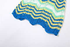 Miss Behave Crochet Collared Chevron Mini Dress - CloudNine Fash Boutique