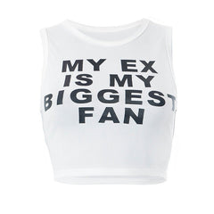 My Ex Is My Biggest Fan Ribbed Crop Tank - CloudNine Fash Boutique