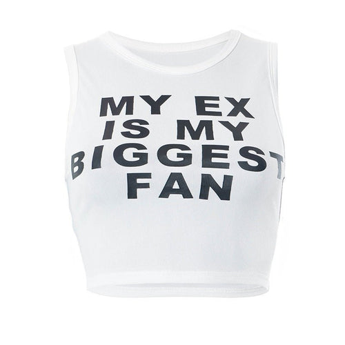 My Ex Is My Biggest Fan Ribbed Crop Tank - CloudNine Fash Boutique