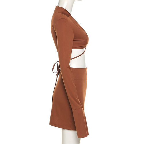 Mya Wrap Front Mini Skirt Set - CloudNine Fash Boutique