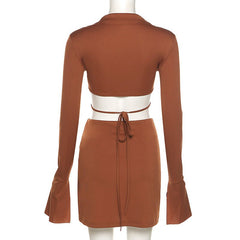 Mya Wrap Front Mini Skirt Set - CloudNine Fash Boutique