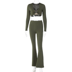 Never Average Ribbed Flare Pant Set - CloudNine Fash Boutique