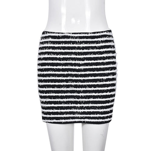 Not So Black And White Knit Mini Skirt - CloudNine Fash Boutique