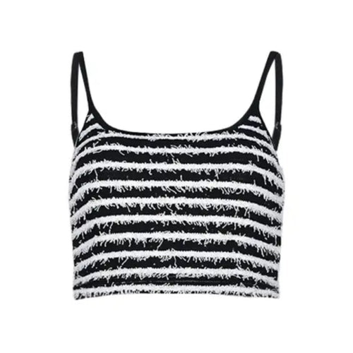 Not So Black And White Knit Tank Top - CloudNine Fash Boutique