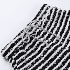 Not So Black And White Knitted Shorts - CloudNine Fash Boutique