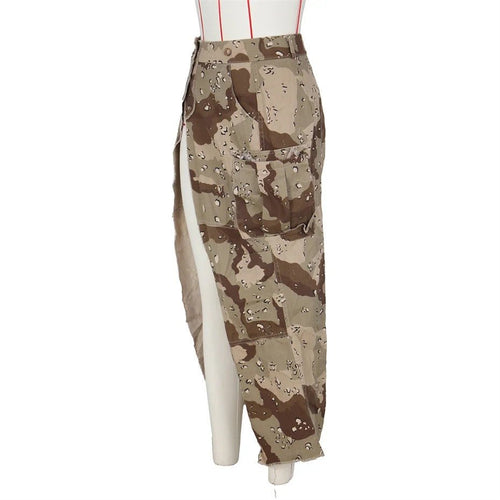 Open Fire Distressed Camo Cargo Maxi Skirt - CloudNine Fash Boutique