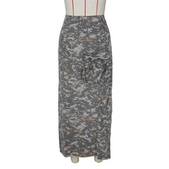 Open Fire Distressed Camo Cargo Maxi Skirt - CloudNine Fash Boutique