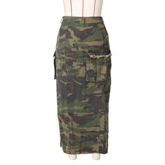 Open Fire Distressed Camo Cargo Maxi Skirt - CloudNine Fash Boutique