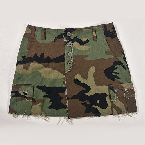 Open Fire Distressed Camo Cargo Mini Skirt - CloudNine Fash Boutique