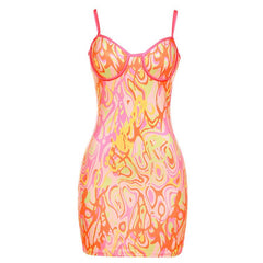 Paint Me Well Printed Bodycon Mini Dress - CloudNine Fash Boutique