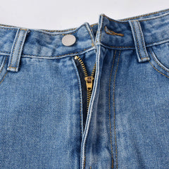 Pressin' My Buttons High Waist Distressed Denim Mini Shorts - CloudNine Fash Boutique