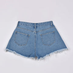 Pressin' My Buttons High Waist Distressed Denim Mini Shorts - CloudNine Fash Boutique