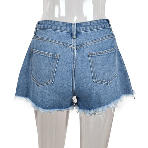 Pressin' My Buttons High Waist Distressed Denim Mini Shorts - CloudNine Fash Boutique