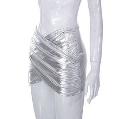 Showing Off Metallic Faux Leather Micro Mini Skirt - CloudNine Fash Boutique