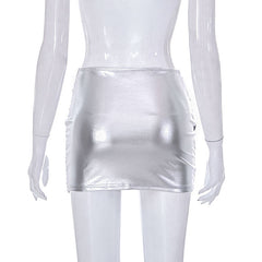 Showing Off Metallic Faux Leather Micro Mini Skirt - CloudNine Fash Boutique