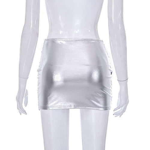 Showing Off Metallic Faux Leather Micro Mini Skirt - CloudNine Fash Boutique