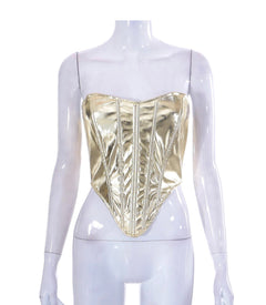 Side Struttin’ Faux Leather Corset Tube Top - CloudNine Fash Boutique