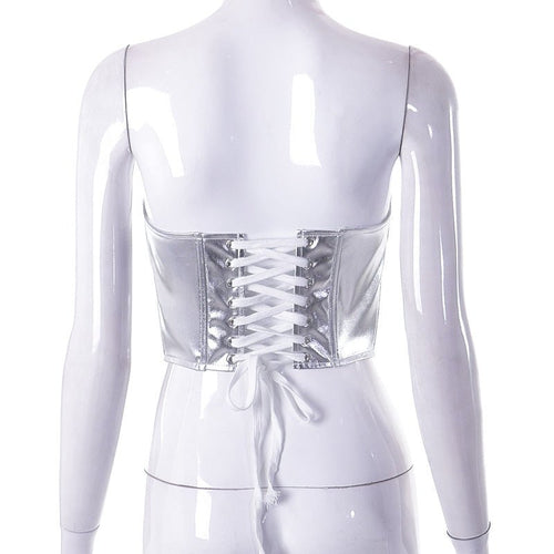 Side Struttin’ Faux Leather Corset Tube Top - CloudNine Fash Boutique