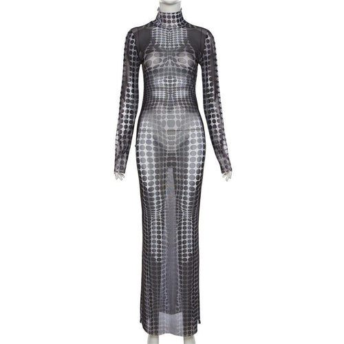 Spotted Me Mesh Maxi Dress - CloudNine Fash Boutique