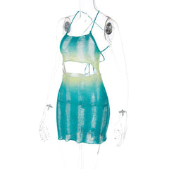 Summer Spritzer Cutout Crochet Ombre Mini Dress - CloudNine Fash Boutique