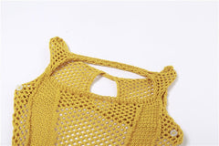 Sun And Sand Crochet Knit Cutout Romper - CloudNine Fash Boutique