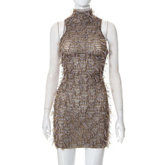 Sure Thing Turtleneck Sleeveless Bodycon Mini Dress - CloudNine Fash Boutique