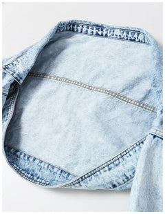 Trinity Open Front Denim Jacket - CloudNine Fash Boutique