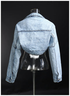 Trinity Open Front Denim Jacket - CloudNine Fash Boutique