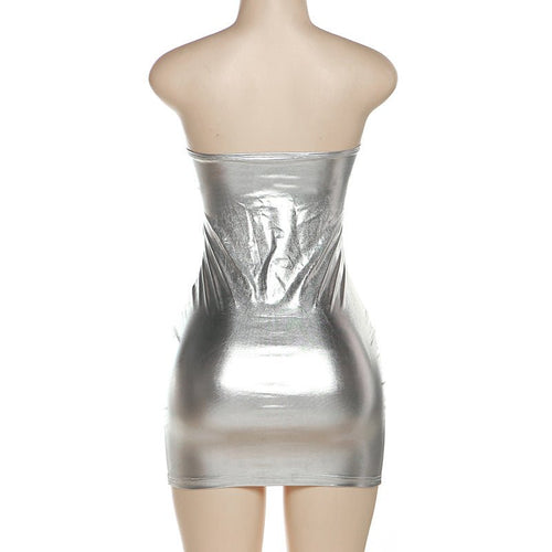 Unforgettable Metallic Tube Mini Dress - CloudNine Fash Boutique