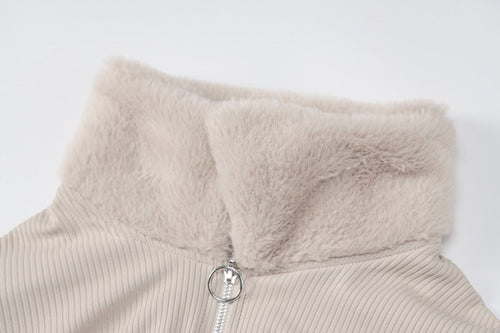 Vixen Fur Trim Mini Sweater Dress - CloudNine Fash Boutique